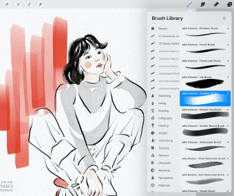 Procreate 画笔混合媒体素描 (BRUSHSET,SWATCHES,PROCREATE)