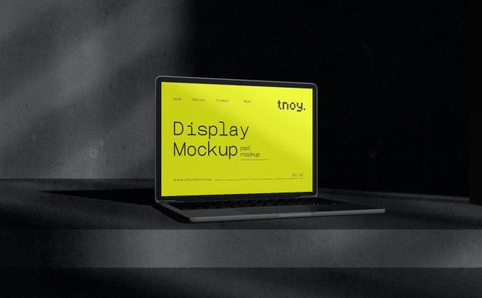 深色MacBook Pro界面样机PSD素材包