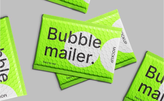 气泡包装邮寄PSD样机素材包