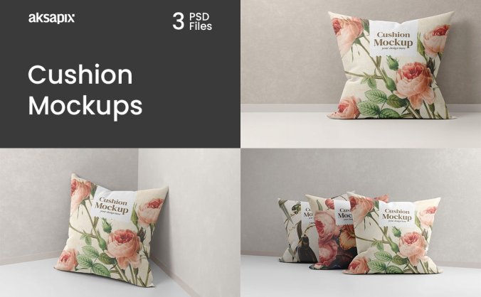 漂亮的坐垫抱枕PSD样机素材