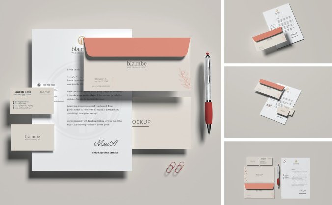 用于VI展示的各类文具样机PSD素材包