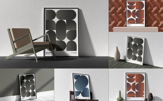 漂亮的海报框架PSD模型素材包