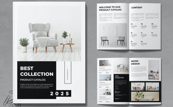 欧美黑色产品目录模板素材（INDD）