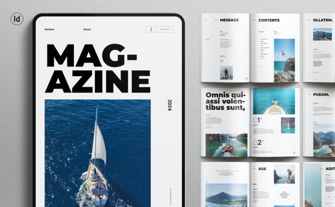 大气黑色欧美风杂志模板素材包