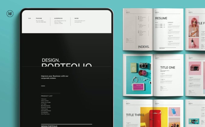 简约高端设计作品集模板素材包