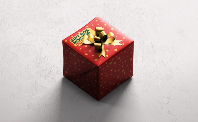 正形和方形漂亮礼品礼盒样机PSD素材包