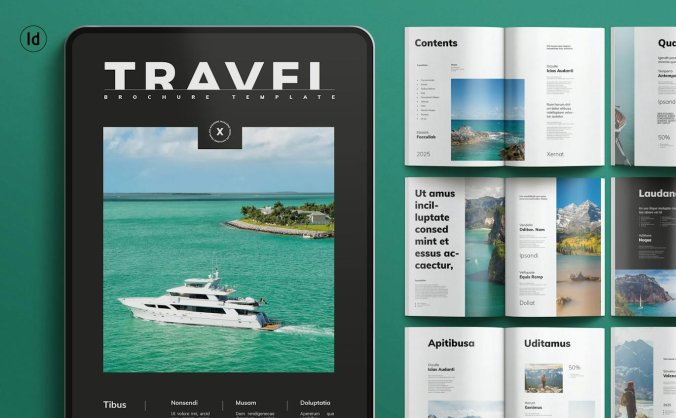 高端黑色旅游宣传册VI手册模板素材包