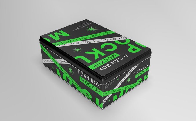 高分辨率锡罐盒PSD样机模型素材