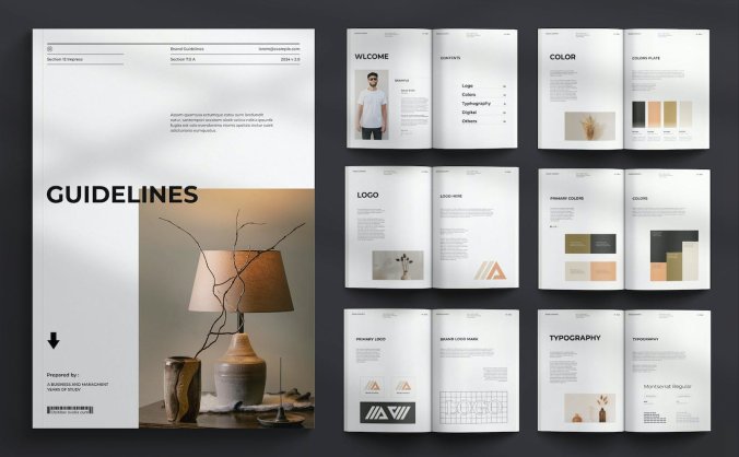 设计简约的指南说明书模板