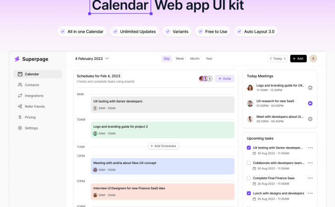 25个网页端日历应用主题UI界面素材包