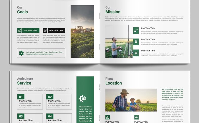 绿色农业宣传册手册画册设计布局素材包