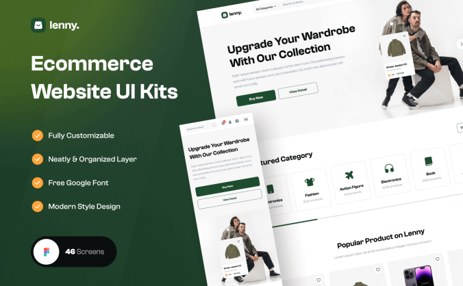 45个绿色电子商务WEB网站素材包