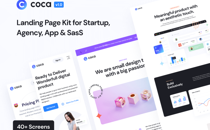 40个SaaS产品网站和移动端登录展示相关UI界面素材包