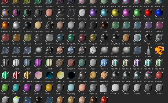 128种常用blender材质预设包-Alt Tab Materials