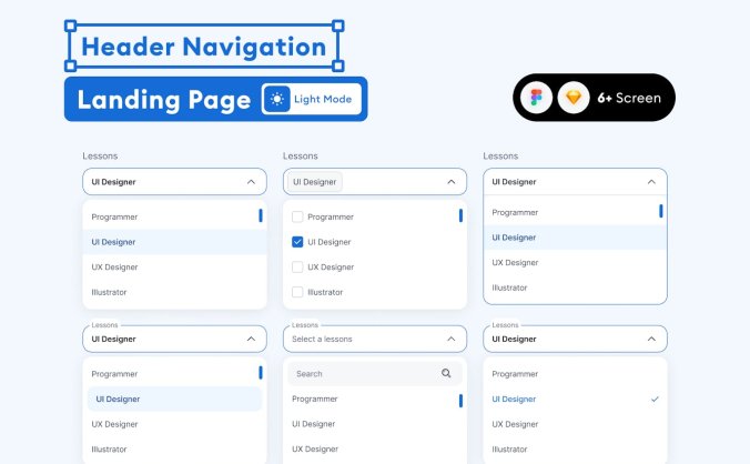 浅色下拉UI Kit组件素材包