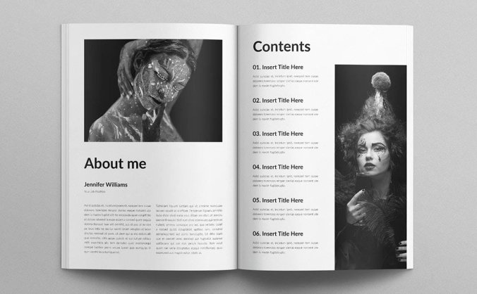 20个时尚黑白摄影作品集VI手册素材包