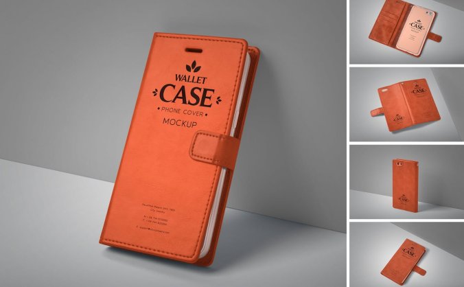 皮质手机壳PSD样机素材包
