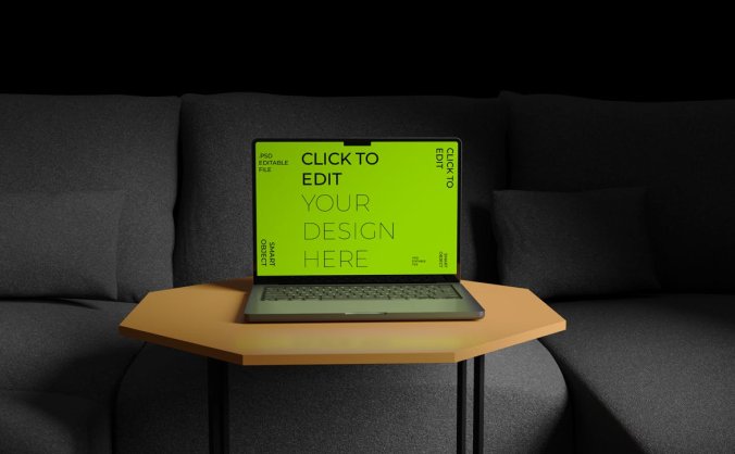 拥有多种角度的Macbook Pro电脑样机PSD素材包