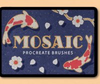 马赛克材质瓷砖Procreate画笔笔刷素材包