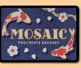 马赛克材质瓷砖Procreate画笔笔刷素材包