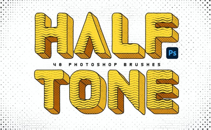 48种半色调Photoshop画笔素材包