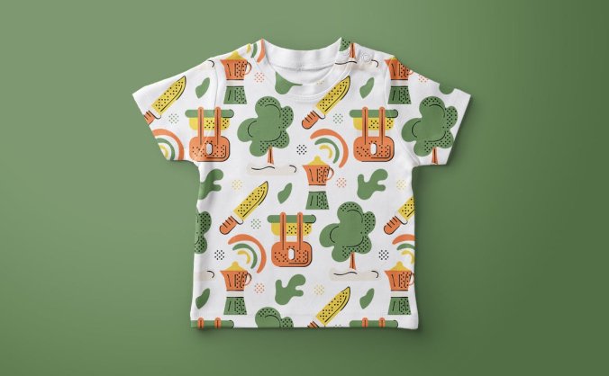 森林徒步主题背景图案素材包