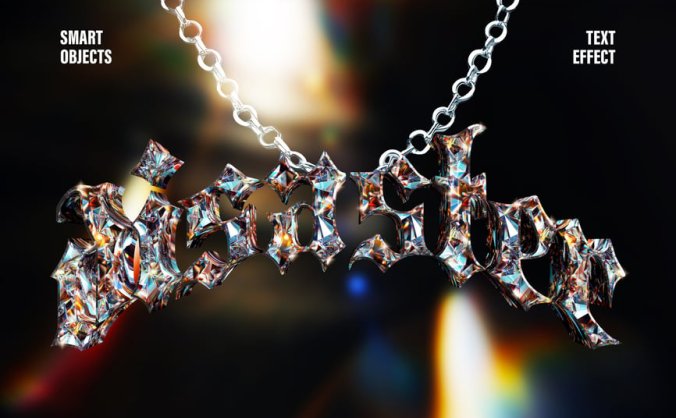 一键生成闪闪发光的钻石文字PSD图层样式