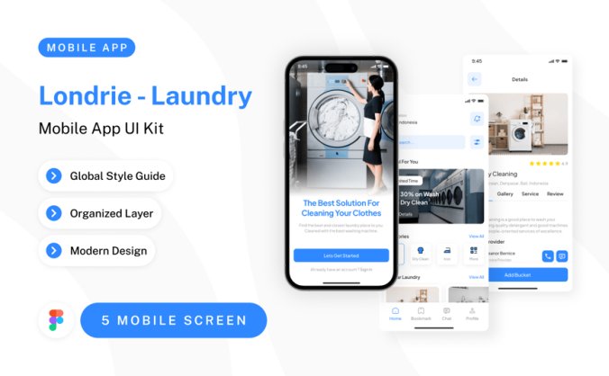 蓝色家具移动应用APP UI KIT素材包
