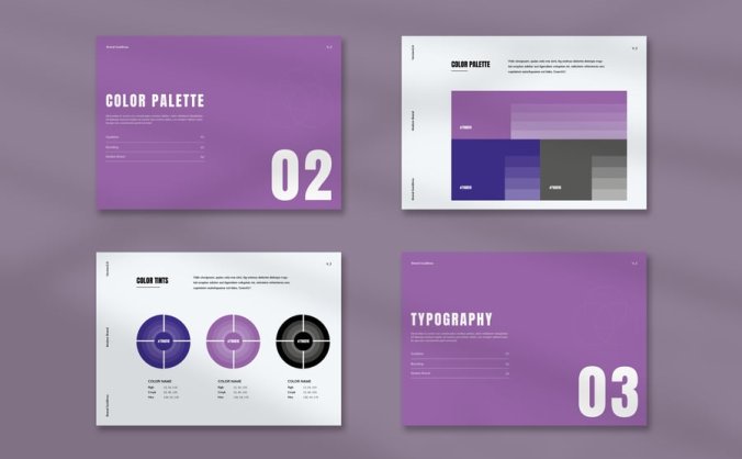 紫色品牌指南VI模板素材包
