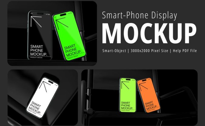 iPhone 16智能手机模型PSD样机素材包