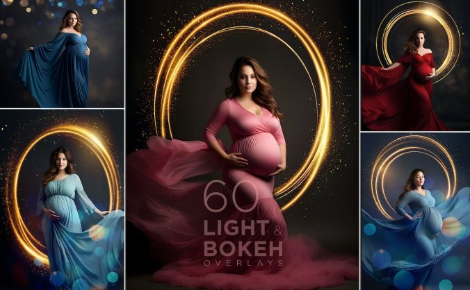 漂亮的金色光环Photoshop叠加图片素材包