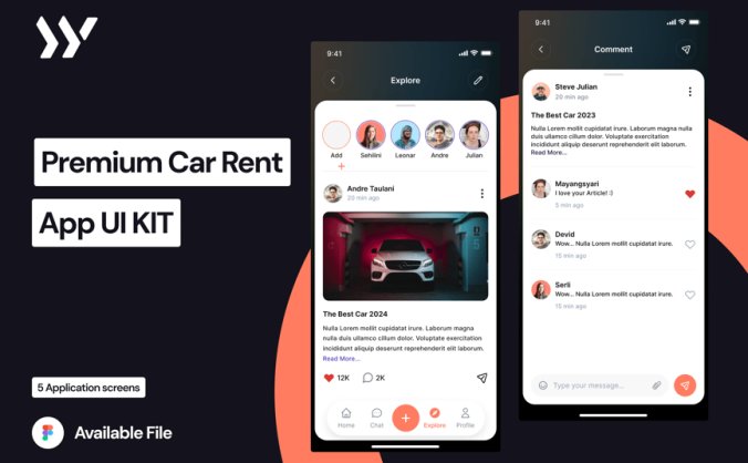 高级汽车租赁–探索APP UI KIT
