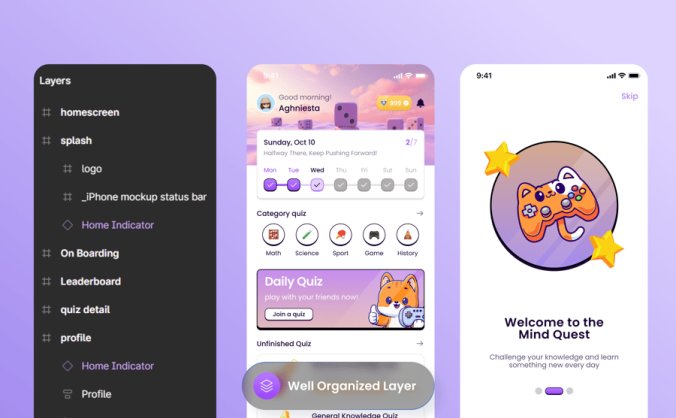 紫色可爱问答游戏应用APP UI KIT素材包