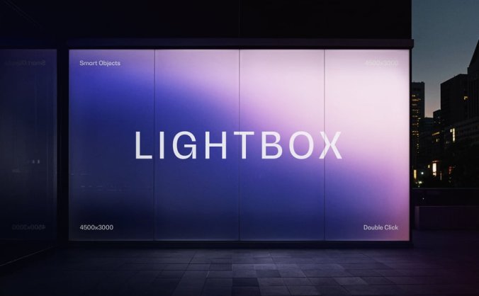 灯箱窗口PSD样机素材包