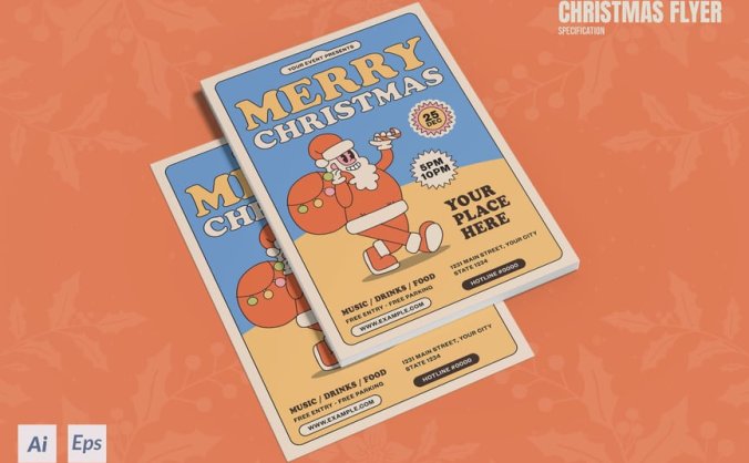 圣诞传单海报PSD模板素材包