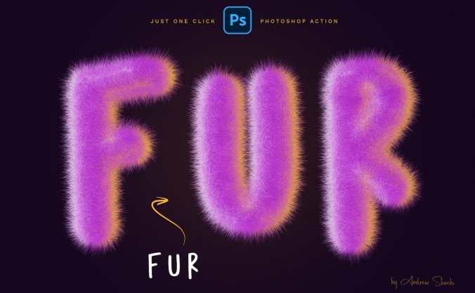 一键生成毛皮效果PS动作素材