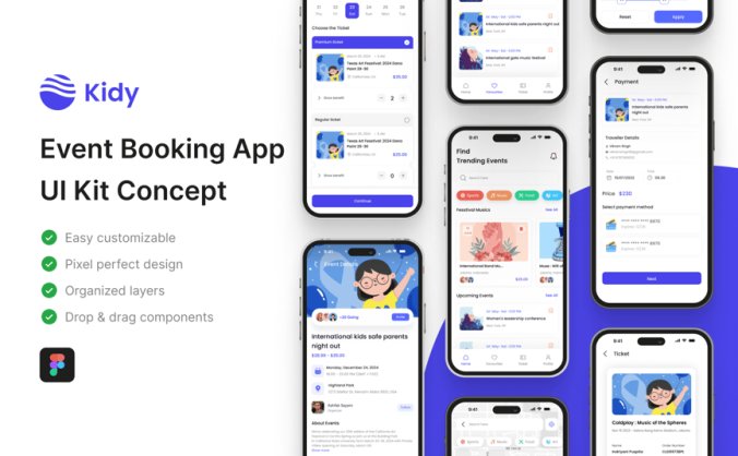 活动预订应用APP UI KIT素材包