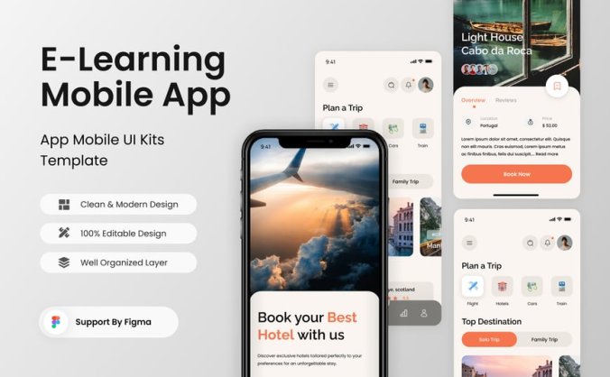 旅行预订移动应用APP UI KIT素材包