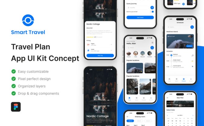 旅行计划移动应用APP UI KIT