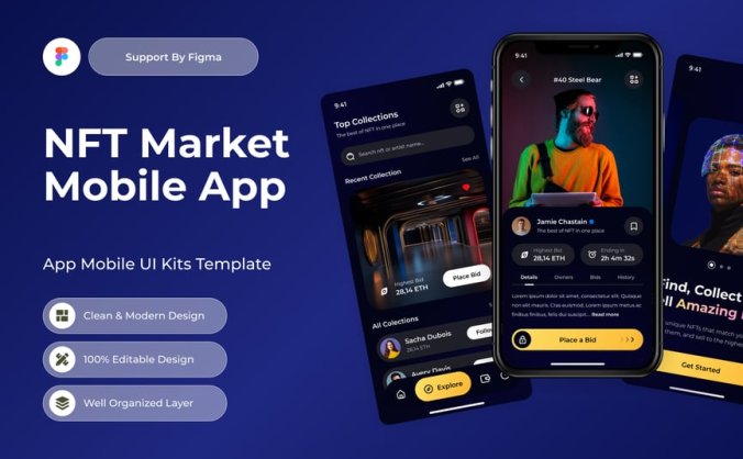 NFT市场移动应用APP UI KIT