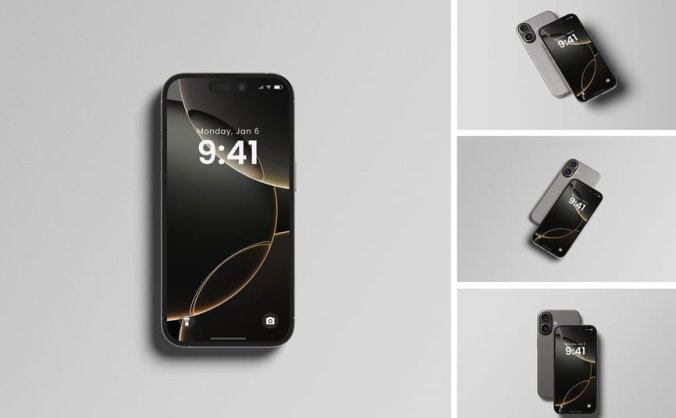 漂亮的iPhone 16 手机PSD样机素材包