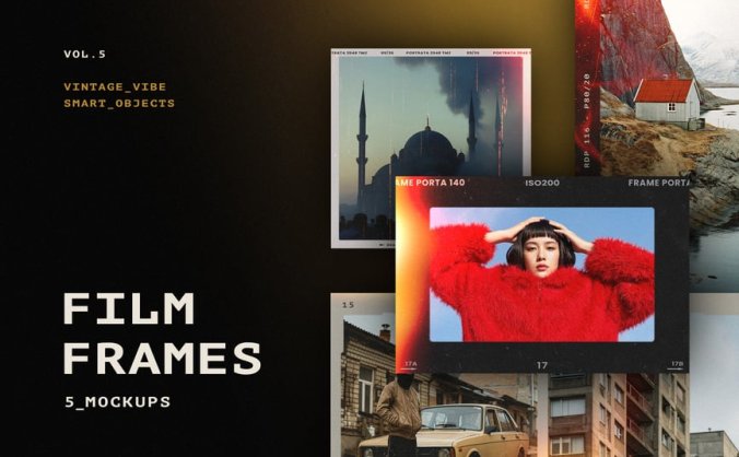 复古胶卷模型PSD样机素材包