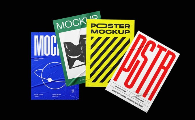 高端A4海报模型集PSD样机素材包