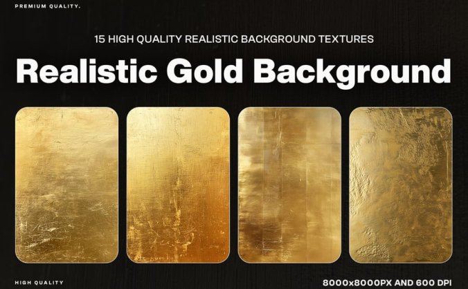 15个漂亮真实的金背景纹理JPG图片素材包