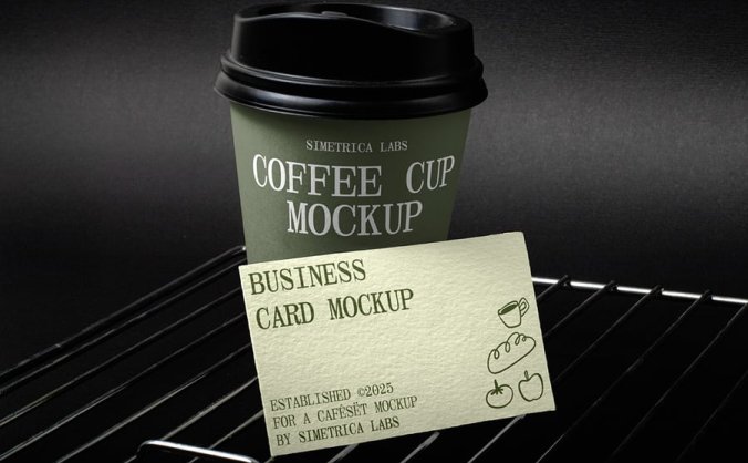 带有场景的名片模型PSD样机素材包