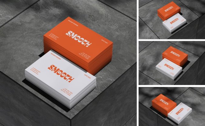 4个名片模型PSD样机素材包