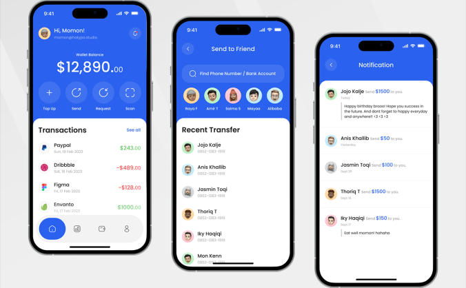 即刻开启专业级财务应用设计:45个漂亮蓝色APP UI助你效率飙升