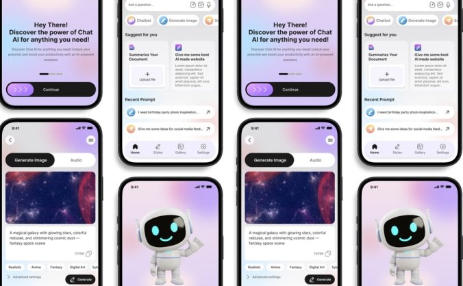 AI主题移动端应用APP UI KIT素材包
