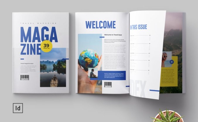 多字风格旅行杂志画册模板素材