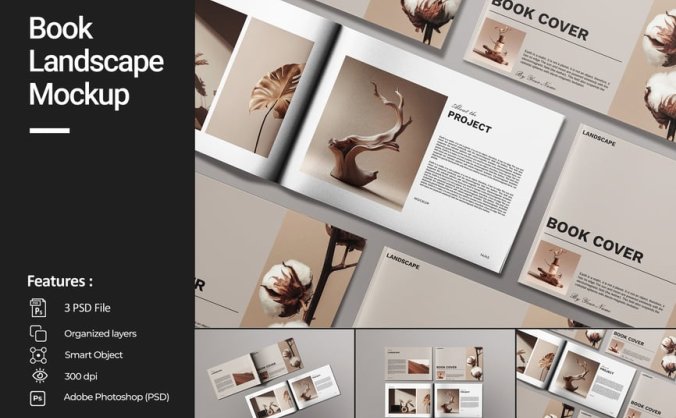 画册杂志模型PSD样机素材包